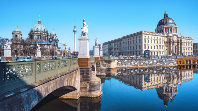 the reconstructed berlin castle and the famous berlin cathedral
