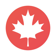 Canadian autumn maple leaf flat vector silhouette icon