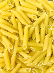 Pasta close-up, top view. Food background. Dry pasta. Food concept. Texture.