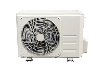 Condensing unit of air conditioning systems on white background with clipping path.