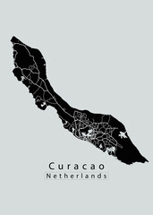 Curacao Netherlands Island Map