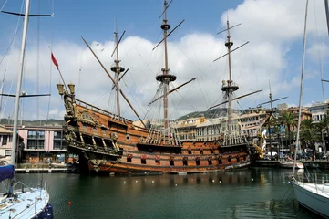 Printed kitchen splashbacks Neptune (galleon), docked in Genoa