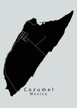 Cozumel Mexico Island Map