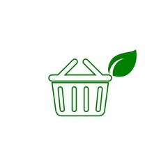 Eco shopping icon isolated on white background