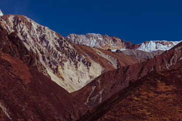 Fototapeta premium Mountain landscape Himalayas. rivers and jungle Nepal. mountain meditation 