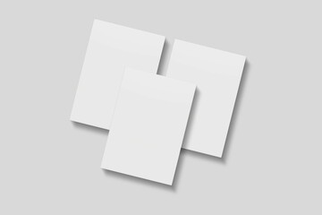 Blank paper for mockup. 3D Render.	
