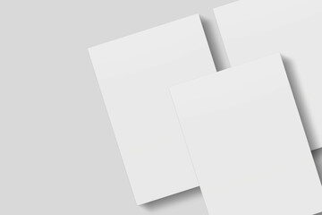 Blank paper for mockup. 3D Render.	
