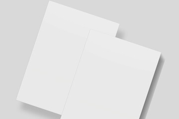 Blank paper for mockup. 3D Render.	
