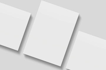 Blank paper for mockup. 3D Render.	

