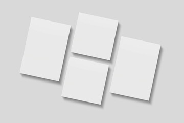 Blank paper for mockup. 3D Render.	
