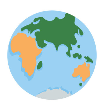 Vector world map with earth on transparent background.