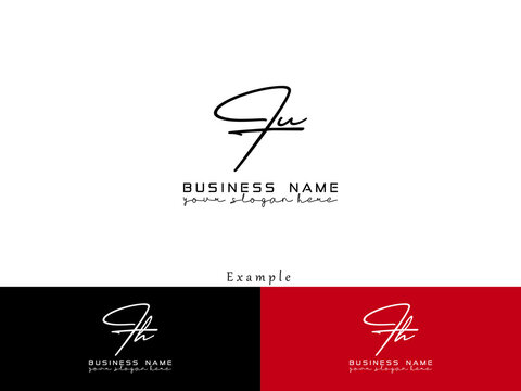 Creative JU Logo Icon, Signature Ju uj Lotter Logo Image Design For your simple business