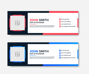 Colorful Email Signatures Template Vector Design. Modern and minimalist email signature template.