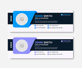 Email signature design with a creative layout and modern concept