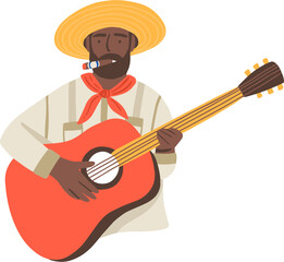 Cuba National Dark Skin Artist Cartoon Illustration