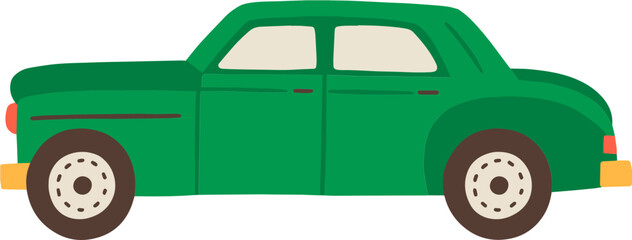 Green Vintage Cuban Car Cartoon Illustration © Good Studio