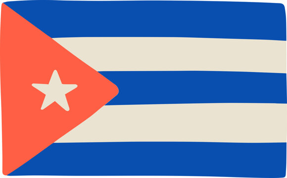 Cuban Flag Cartoon Illustration