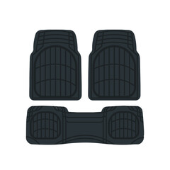 Rubber Floor Mats for Car Stock Illustration. The vector image is associated with rubber floor mats for weather protection trim to Fit most vehicles