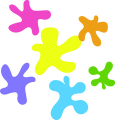 HANDMADE VECTOR COLOR SPLASH DRAWING IN RAINBOW COLOR ON WHITE BACKGROUND