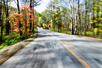 Empty road in motion blur