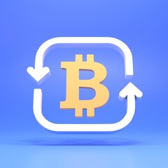 Bitcoin exchange symbol. 3D rendering