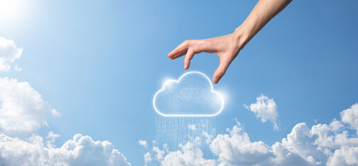 Cloud computing concept,cloud for transfer data.Cloud computing, big data center, future...