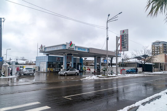 Kutaisi, Georgia - March 18, 2022: Socar gas station.