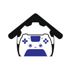 Video game repair vector logo design template. Gamepad with gear icon vector design.