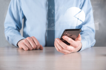 Business development, financial plan and strategy.Analysis finance graph and market chart investment. Digital economy exchange.Development and growing growth plan.Stock market investment.banking.