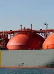 Industrial ship at GATE LNG terminal, Rotterdam, Netherlands