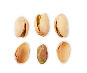 different nuts and seeds mix, composition isolated over the white background