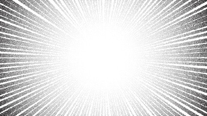 Dotwork noise burst beam background. Black noise stipple dots sunburst pattern. Motion, explosion effect. Abstract dotwork banner with star flash. Radial ray grunge pattern. Abstract sunbeam. Vector