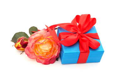 Beautiful roses with gifts.