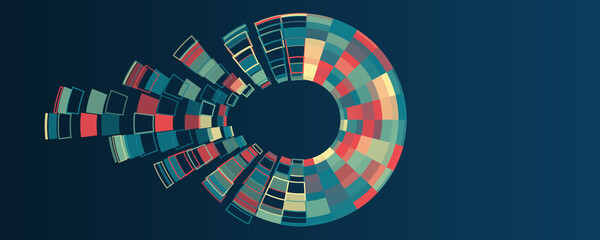 Big data stream futuristic infographics. File structuring, machine learning. Big data visualization. A dynamic array of information. Data sorting process.