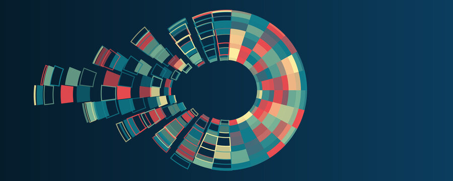 Big data stream futuristic infographics. File structuring, machine learning. Big data visualization. A dynamic array of information. Data sorting process.