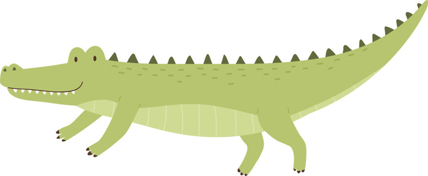Cute Crocodile Childish Cartoon Illustration