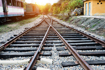 Fototapeta na wymiar Line of railway crossing