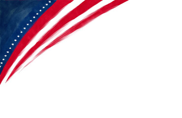 Fototapeta premium USA patriotic background. Digital watercolor painting illustration.