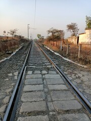 Fototapeta na wymiar railroad tracks in the distance