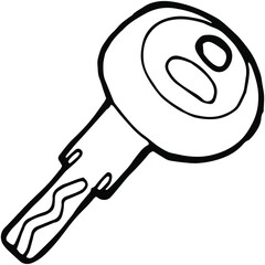 hand drawn metal carkey in doodle style