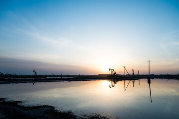 The oilfield with pump units