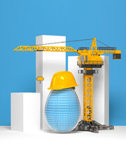 Creative Easter greeting card or banner template for a construction, building or engineering company.