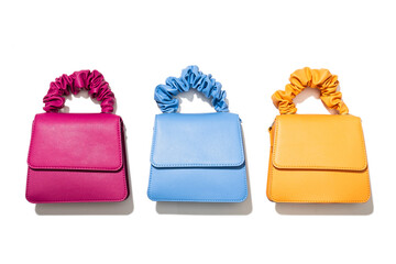 colorful bags for women on a white background
