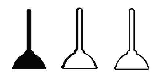 Cartoon toilet plunger icon or pictogram for toilet. Vector wc symbol. Restroom or bathroom pictogram. Toilets, cleaning equipment tools. Plumbing element logo. Please keep toilet clean. cleanup.