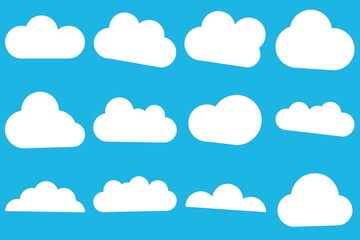 Clouds icon set. Vector illustration.