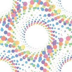 Rainbow pastel abstract mandala halftone seamless pattern on the white background. Vector illustration.