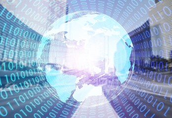 Futuristic global network concept. Concept of smart digital transformation and technology.
