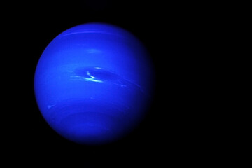 Planet Neptune on a dark background. Elements of this image furnished by NASA - obrazy, fototapety, plakaty