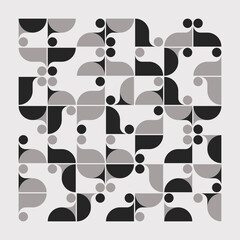 Bauhaus Inspired Graphic Pattern Artwork Made With Abstract Vector Geometric Shapes