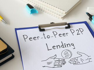 Peer-to-Peer P2P Lending is shown on the photo using the text